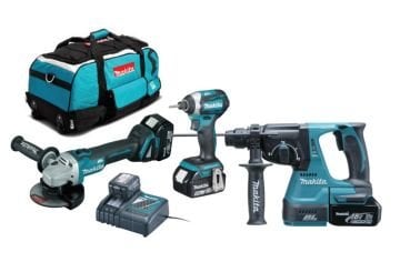 Makita MAKDLX3070TX ( Dga504Z + Dhr242Z + Dtd154Z) Akülü Set