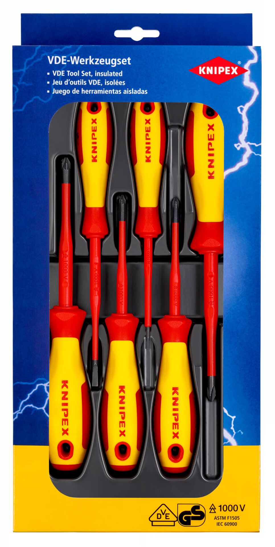 KNIPEX 00 20 12V04 VDE TORNAVİDA PAKETİ DÜZ BAŞLI