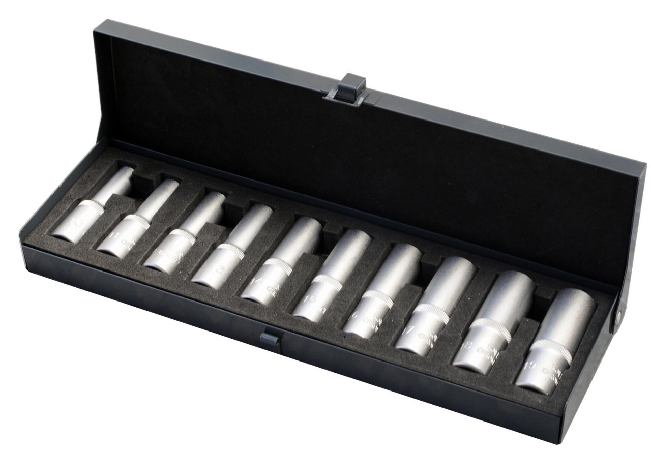 İzeltaş 1108006010 10 Parça 1/2'' Alti Köşe Derin Lokma Takimi