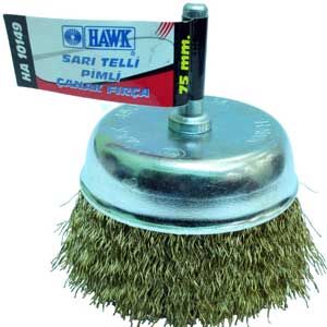 SARI TELLİ PİMLİ ÇANAK FIRÇA 75 mm