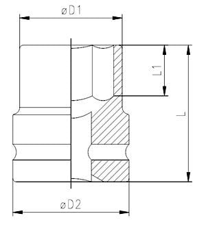 İzeltaş 1113067014 14 mm Havali Lokma Anahtar 1/2'' Alti Köşe