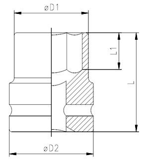 İzeltaş 1113067024 24 mm Havali Lokma Anahtar 1/2'' Alti Köşe
