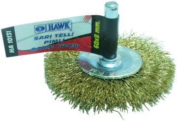 SARI TELLİ PİMLİ DAİRE FIRÇA 50x6 mm