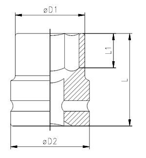 İzeltaş 1119067041 41 mm Havali Lokma Anahtarı Alti Köşe 3/4''