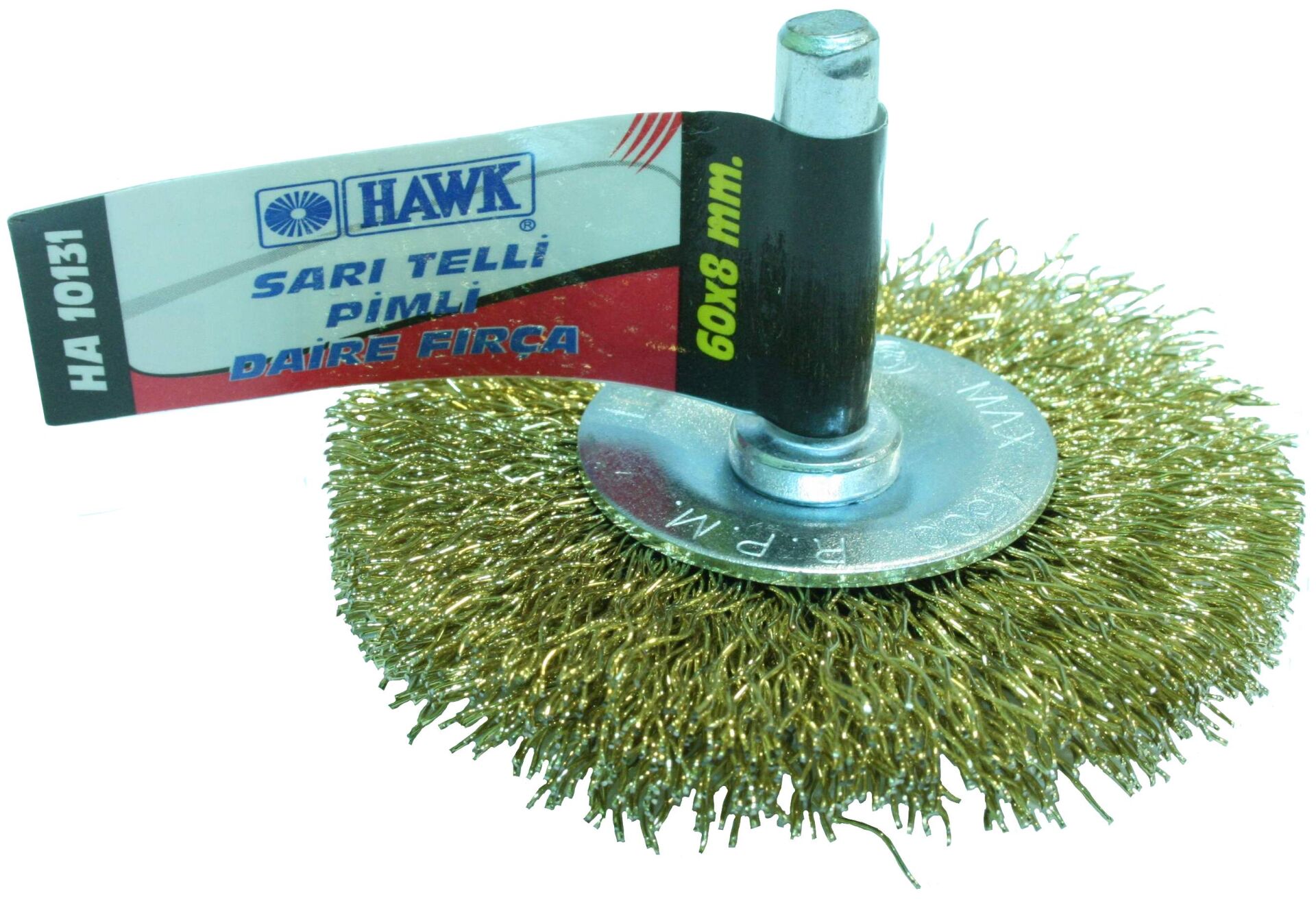 SARI TELLİ PİMLİ DAİRE FIRÇA 100x10 mm