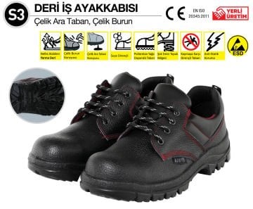 414 - (45 Numara) S3 DERİ İŞ AYAKKABISI