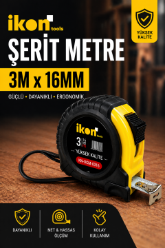 İkon Tools Şerit Metre 3 Metre x 16 mm
