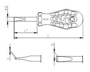 İzeltaş 4110175525 5.5X25 Kraft Düz Topaç Tornavida