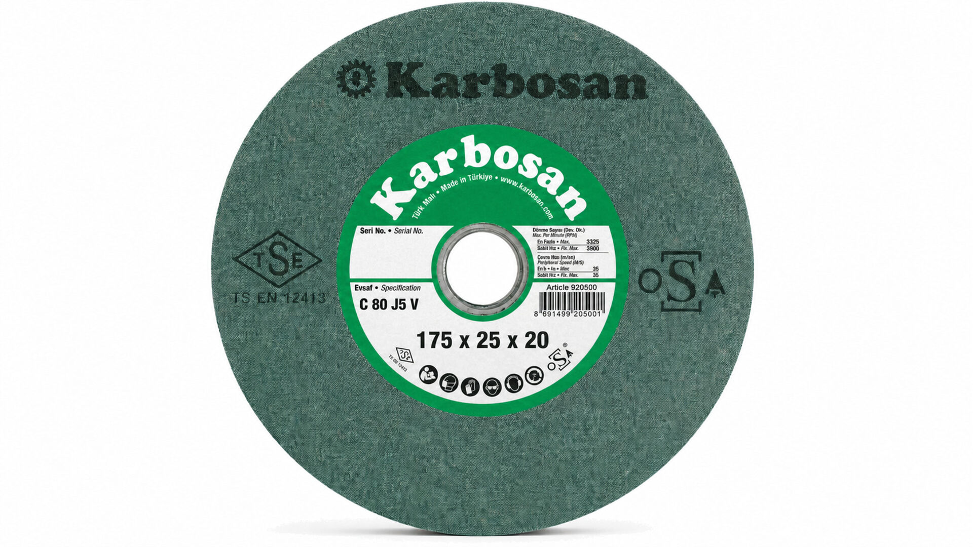 KARBOSAN 175X25X20 ELMAS BİLEME TAŞI SCG 80 KUM
