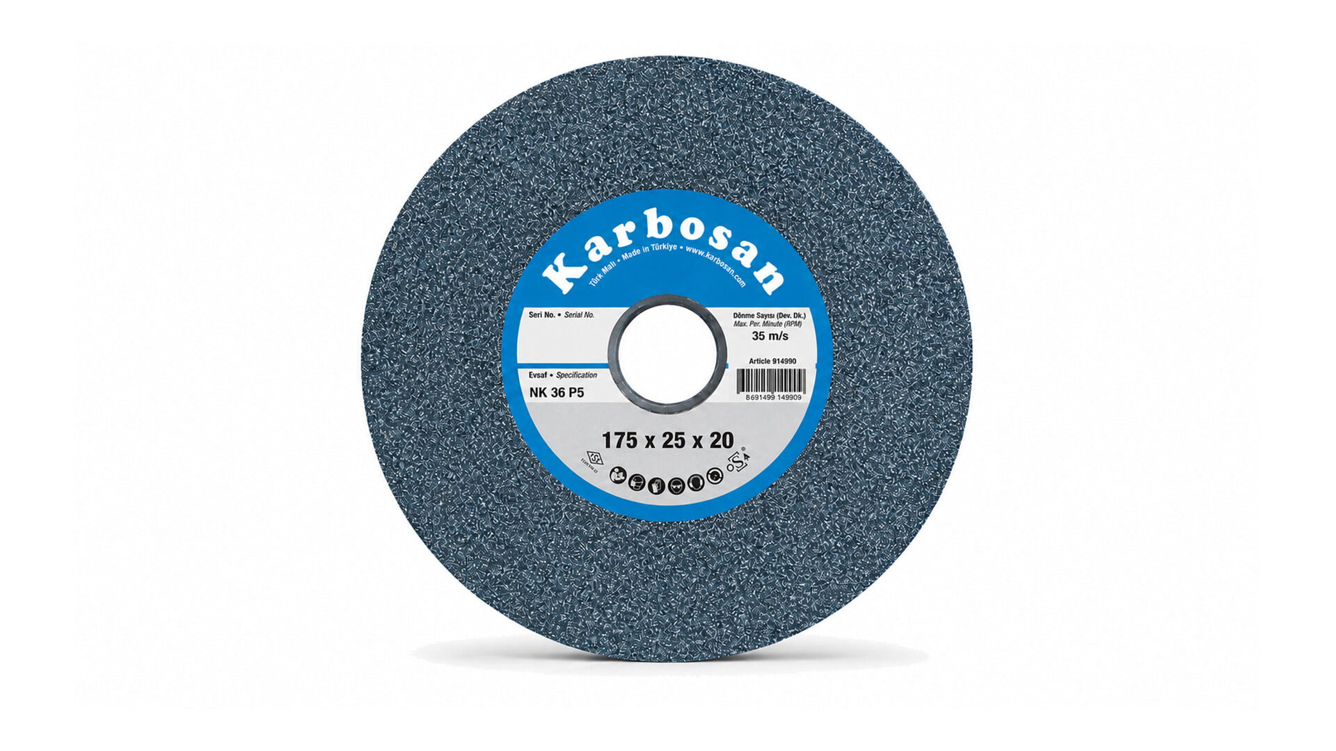 KARBOSAN 175x25X20 NK 36 ZIMPARA TAŞI