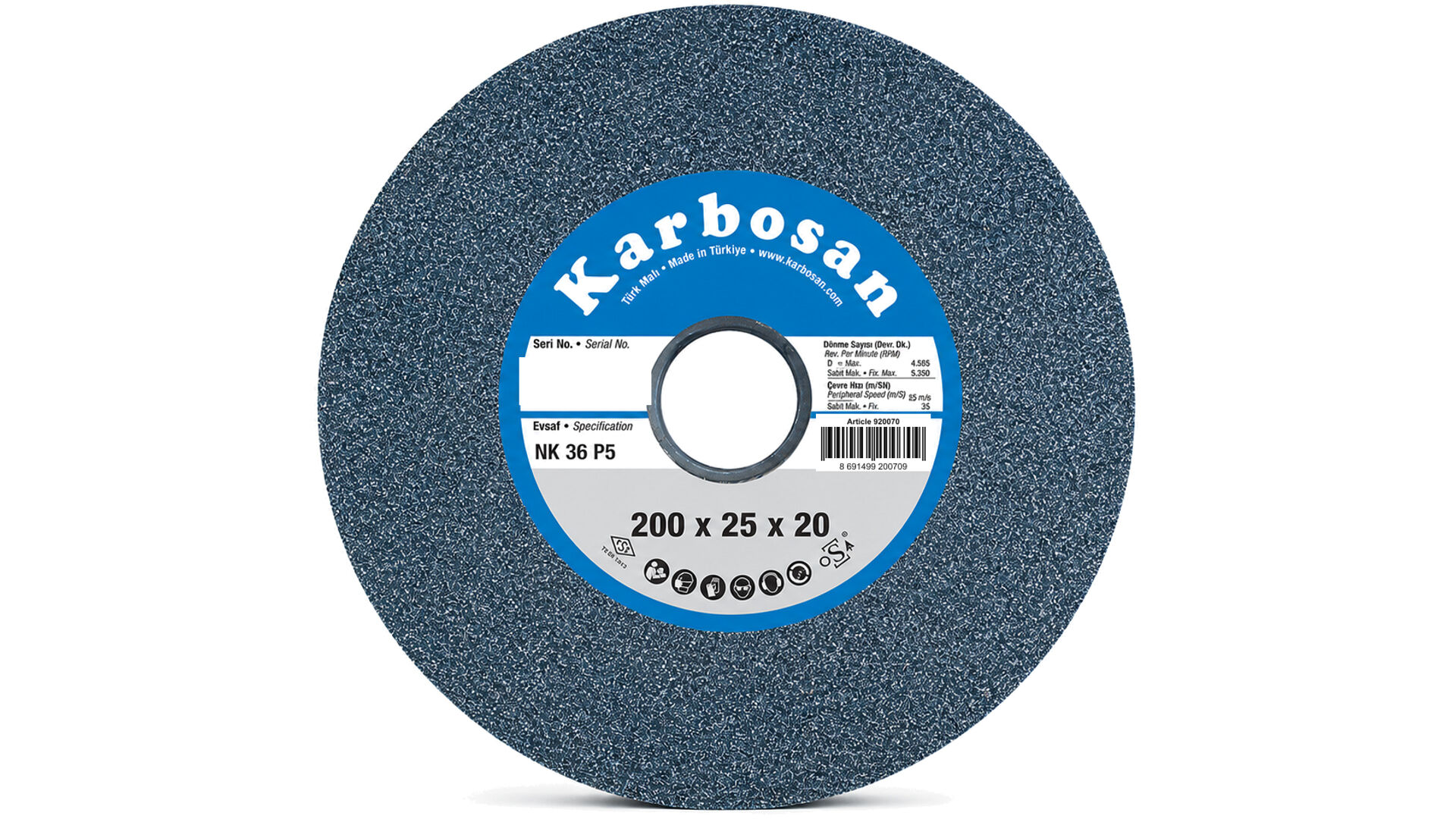 KARBOSAN 200X25X20 NK 36 ZIMPARA TAŞI