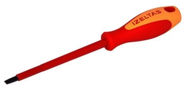 İzeltaş 4140175512 5.5X125 Elektrikçi İzoleli Düz Tornavida 1000 V