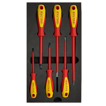 İzeltaş 4140009106 1000V Elektrikçi İzole Tornavida Set 6 Parça
