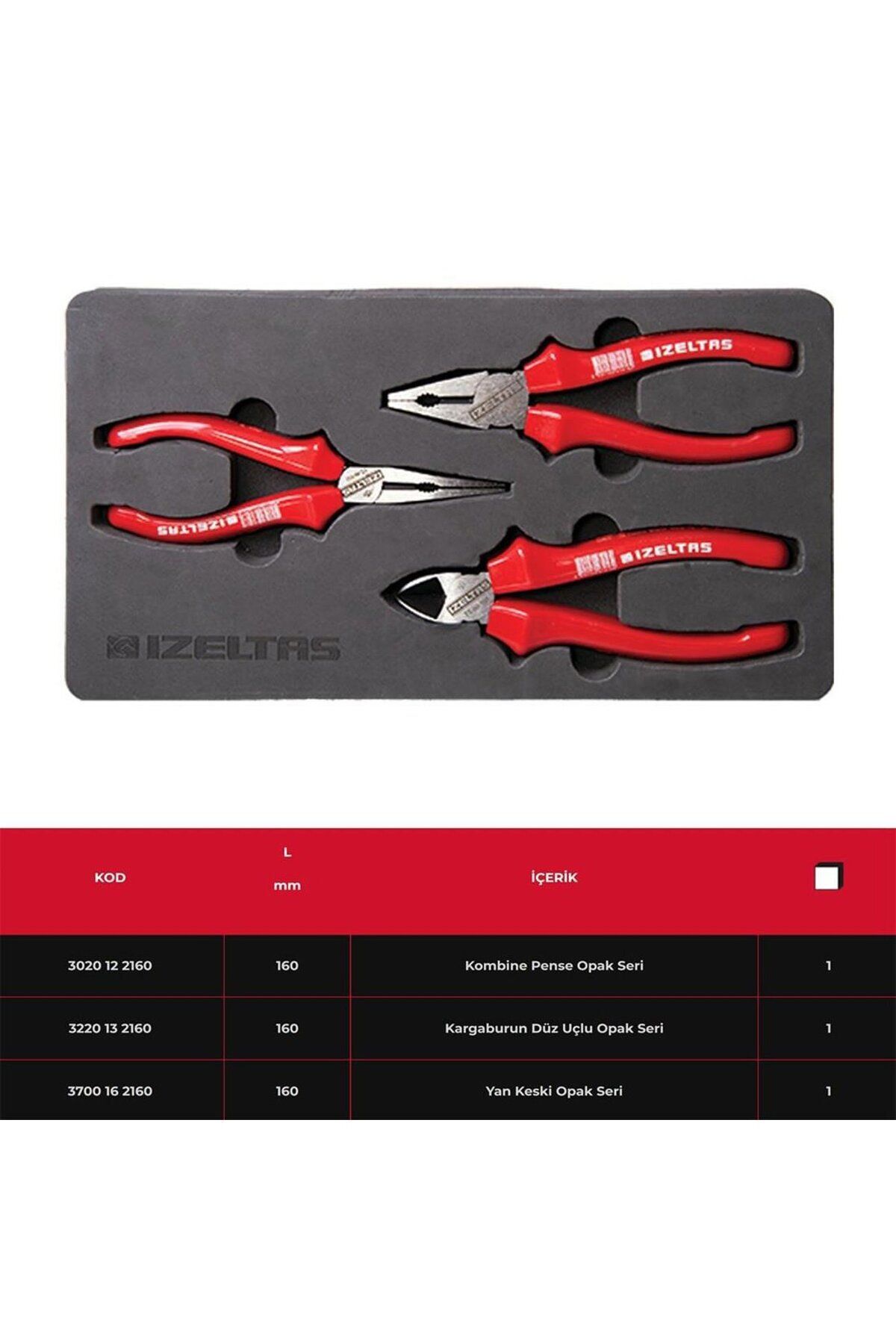 İZELTAŞ 160 MM OPAK PENSE SETİ (3 PARÇA)