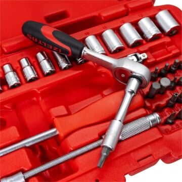 İZELTAŞ 1/4'' ALTI KÖŞE LOKMA ANAH.BİTS SET 48 PARÇ