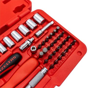 İZELTAŞ 1/4'' ALTI KÖŞE LOKMA ANAH.BİTS SET 48 PARÇ