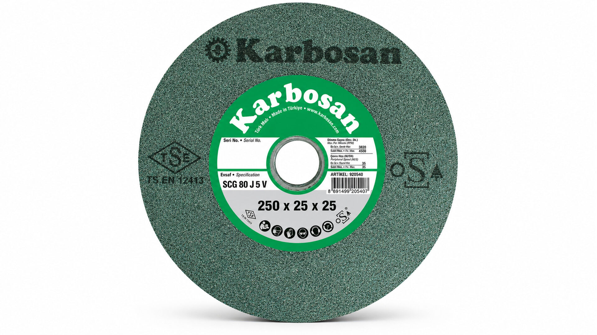 KARBOSAN 250X25X25 ELMAS BİLEME TAŞI SCG 80 KUM