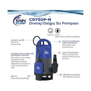 RAINPUMP CD750-N DRENAJ/DALGIÇ POMPA