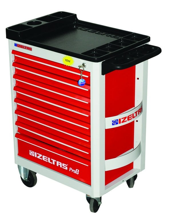 İzeltaş 8241001209 8 Çekmeceli Pro8 Mobil Takim Dolabi Kirmizi ( Dolu - 209 )