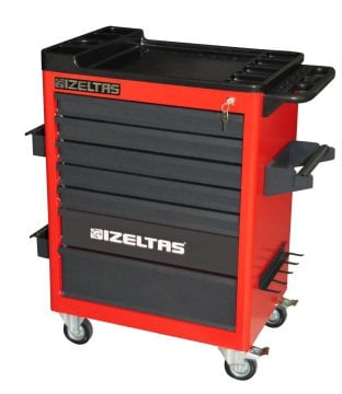 İzeltaş 8242008142 8 Çekmeceli Garaj Mobil Takim Dolabi Kirmizi ( Dolu -142 )