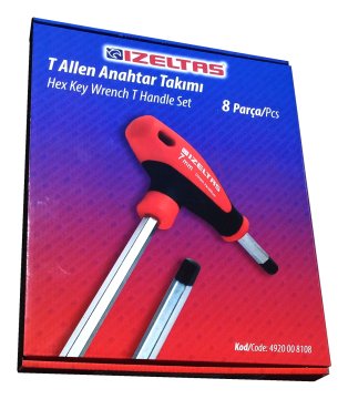 İzeltaş 4920008108 8'Li T Tipi Allen Anahtar Takımı