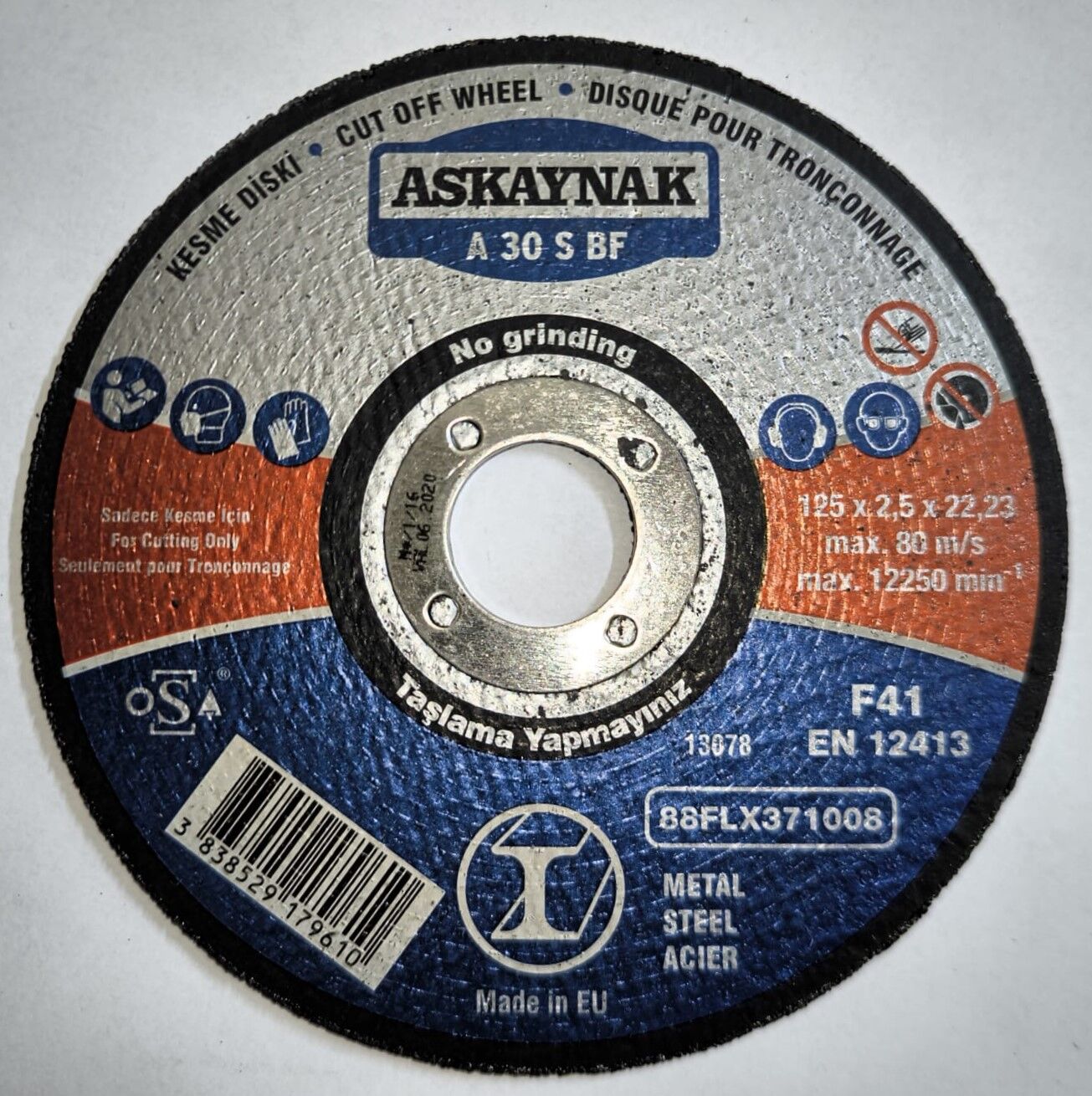 ASKAYNAK 125X2,5 KESME TAŞI 10 Adet