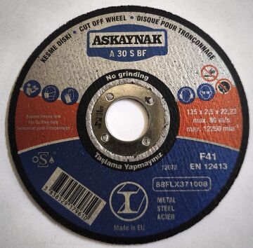 ASKAYNAK 125X2,5 KESME TAŞI 10 Adet