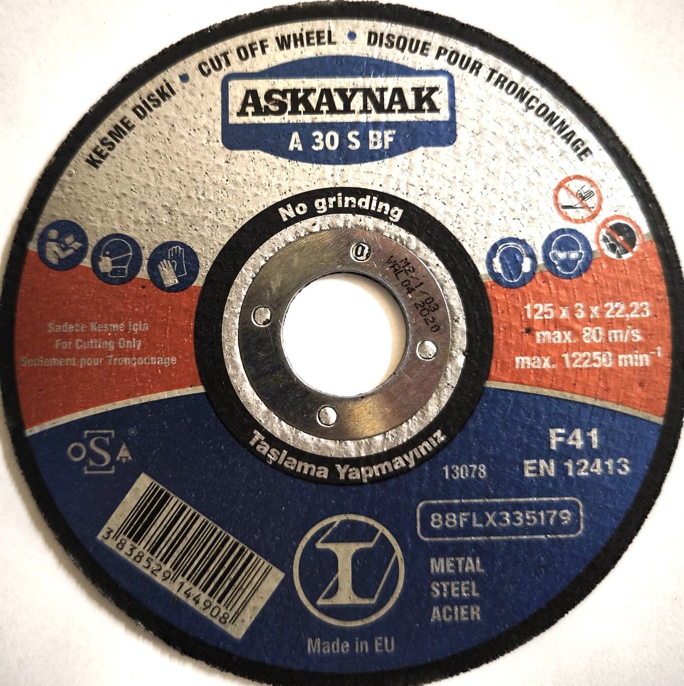 ASKAYNAK 125X3 METAL KESME TAŞI