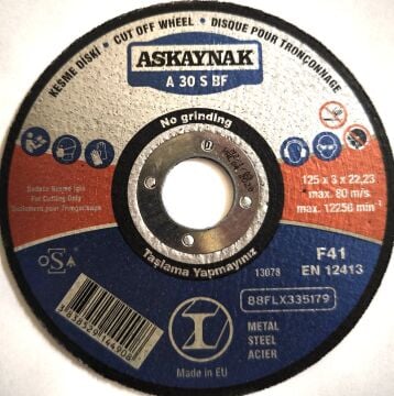 ASKAYNAK 125X3 METAL KESME TAŞI