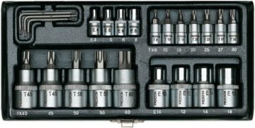 PROXXON 23102  1/4'' & 1/2'' 24 PARÇALI TORX LOKMA TAKIMI